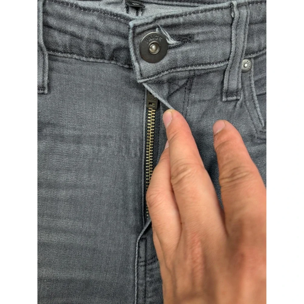 Paige Lennox Jeans Mens 32x26 Gray Charcoal Wash Slim Taper Stretch Denim Pants